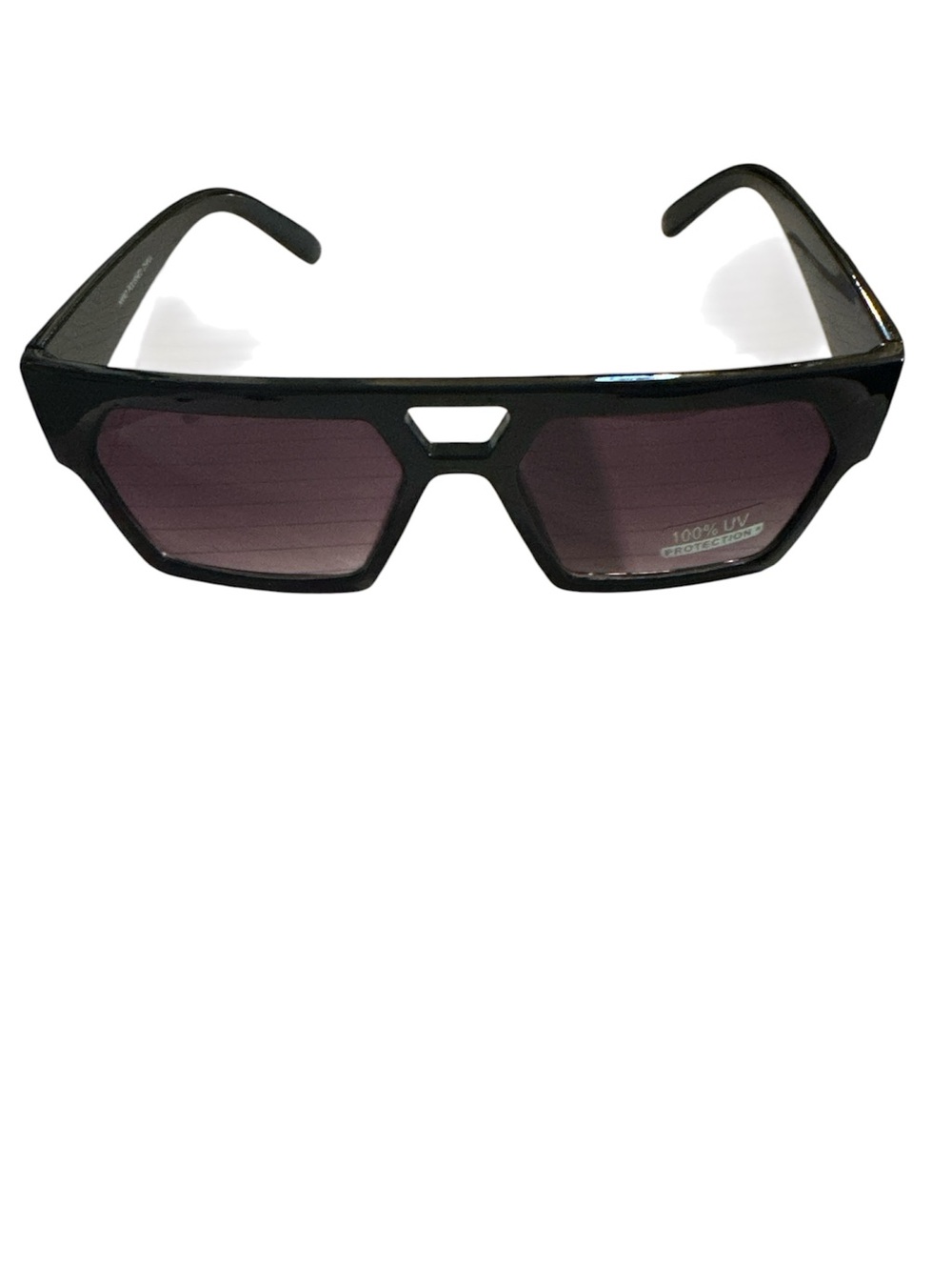 Black Sunglasses with Dark Smoke Lenses - Modern Geometric Frame
#S17